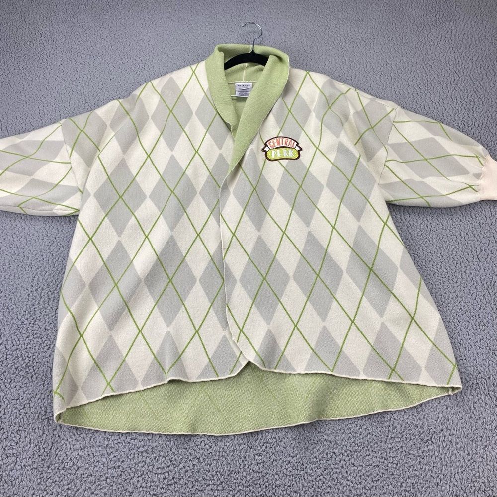 Friends x Culturefly Central Perk Argyle Open Cardigan Sweater  |  Size:  XL